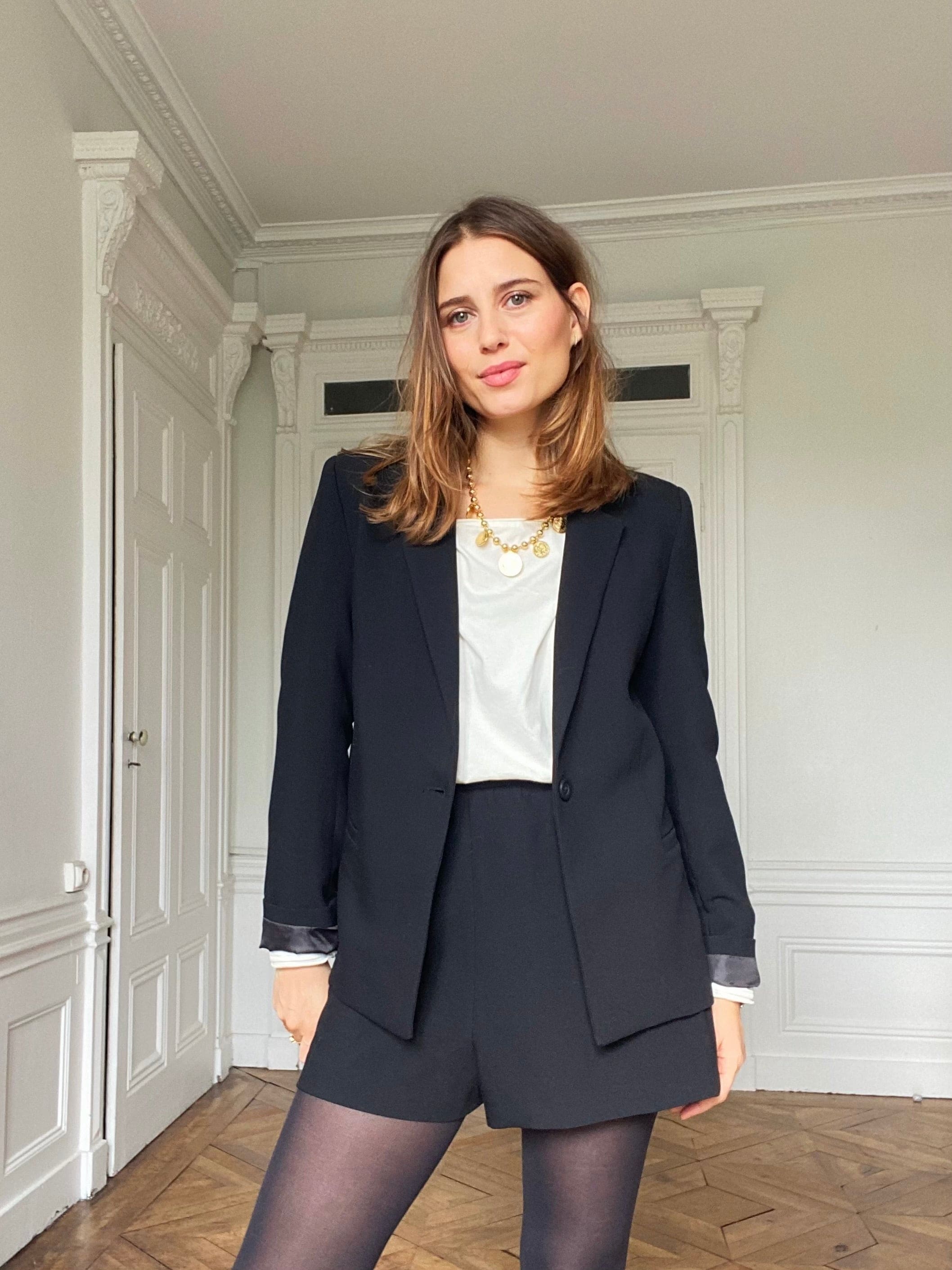 Veste Blazer Femme Cintré Noir Charlotte Admise Paris