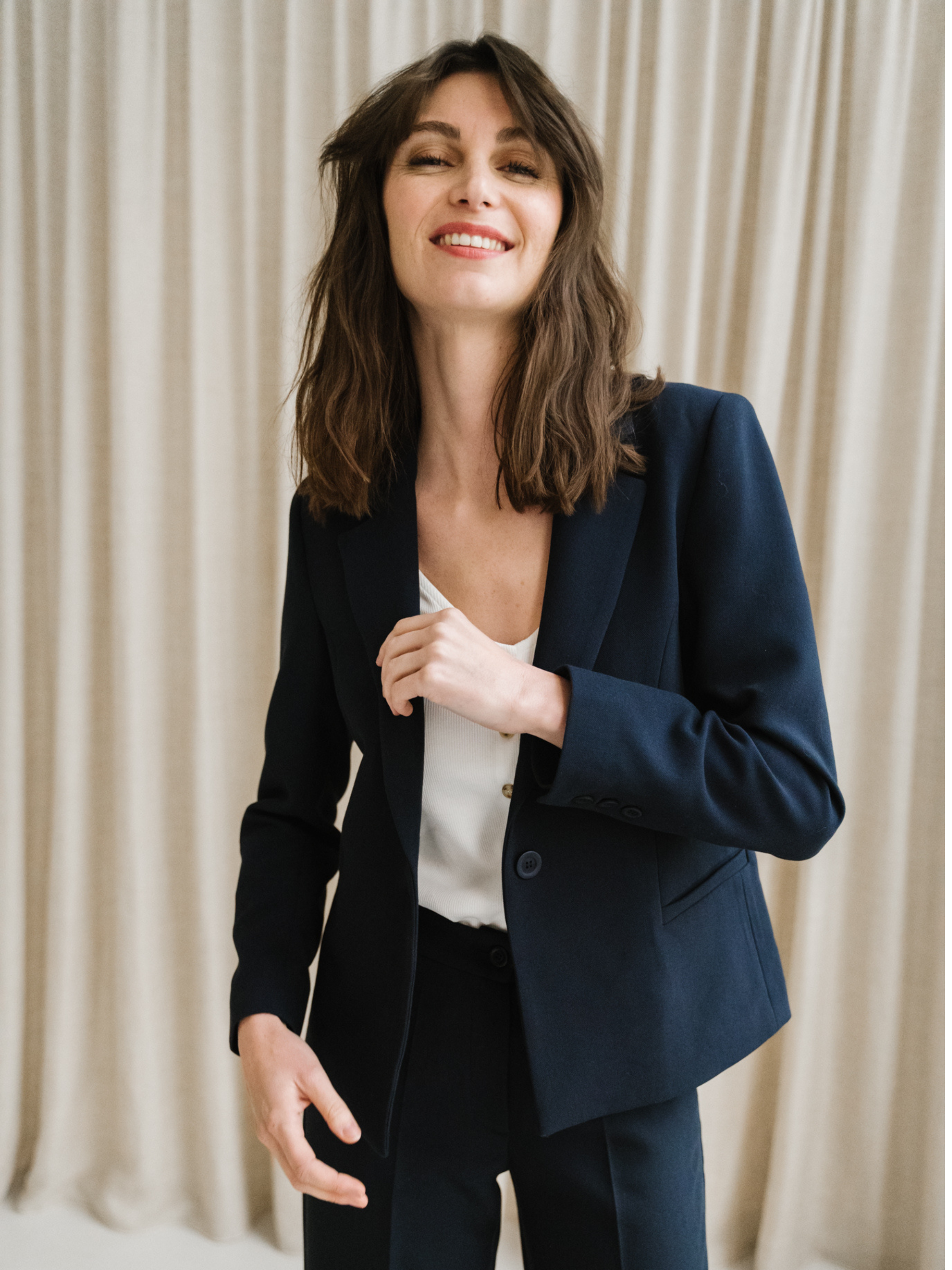 Blazer Bleu Marine Femme Costume Bleu Femme Veste Tailleur Velours