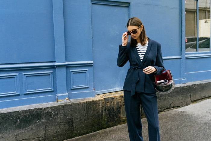 tailleur femme bleu marine