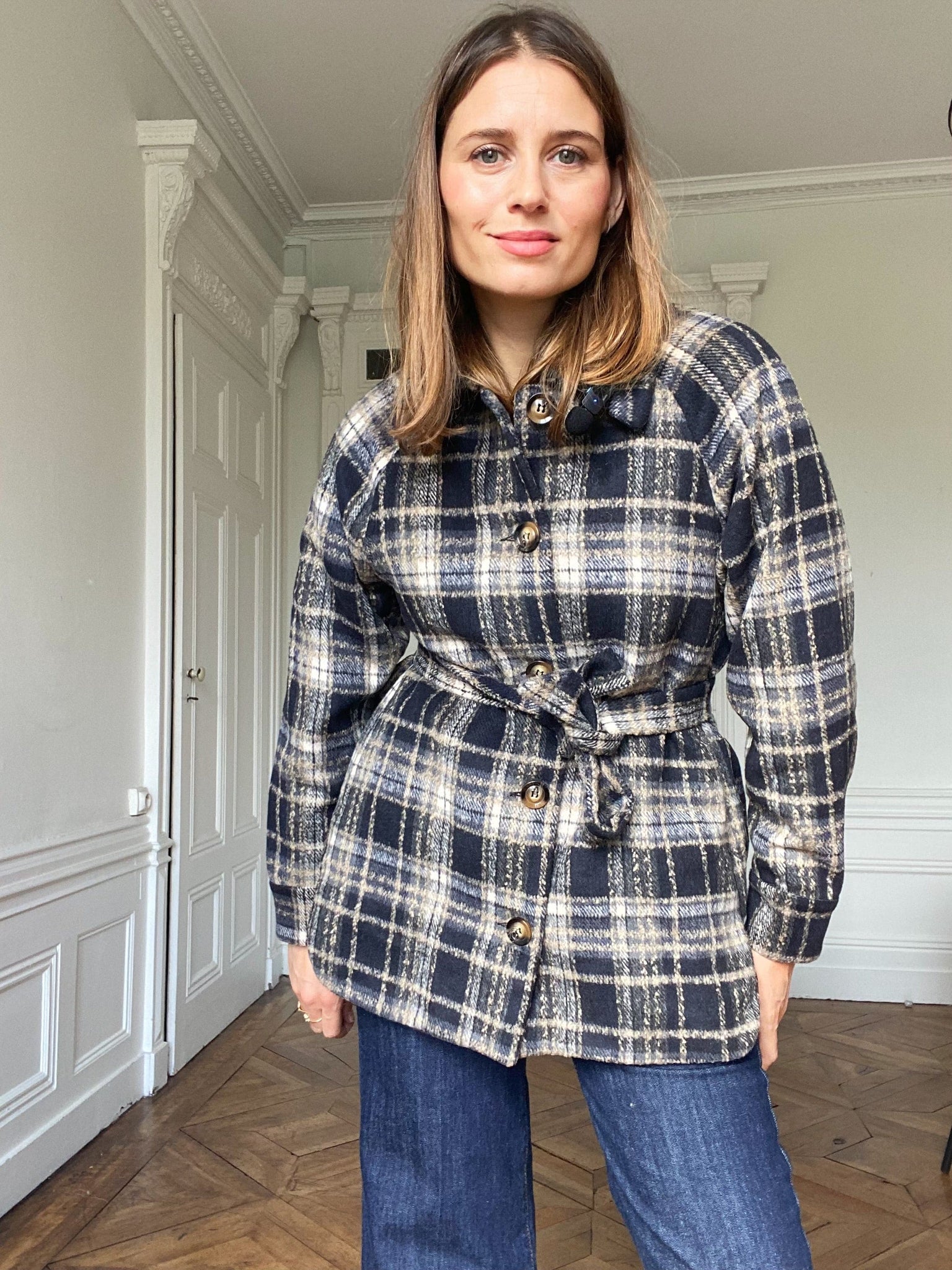 Émilie Woolen Check Jacket
