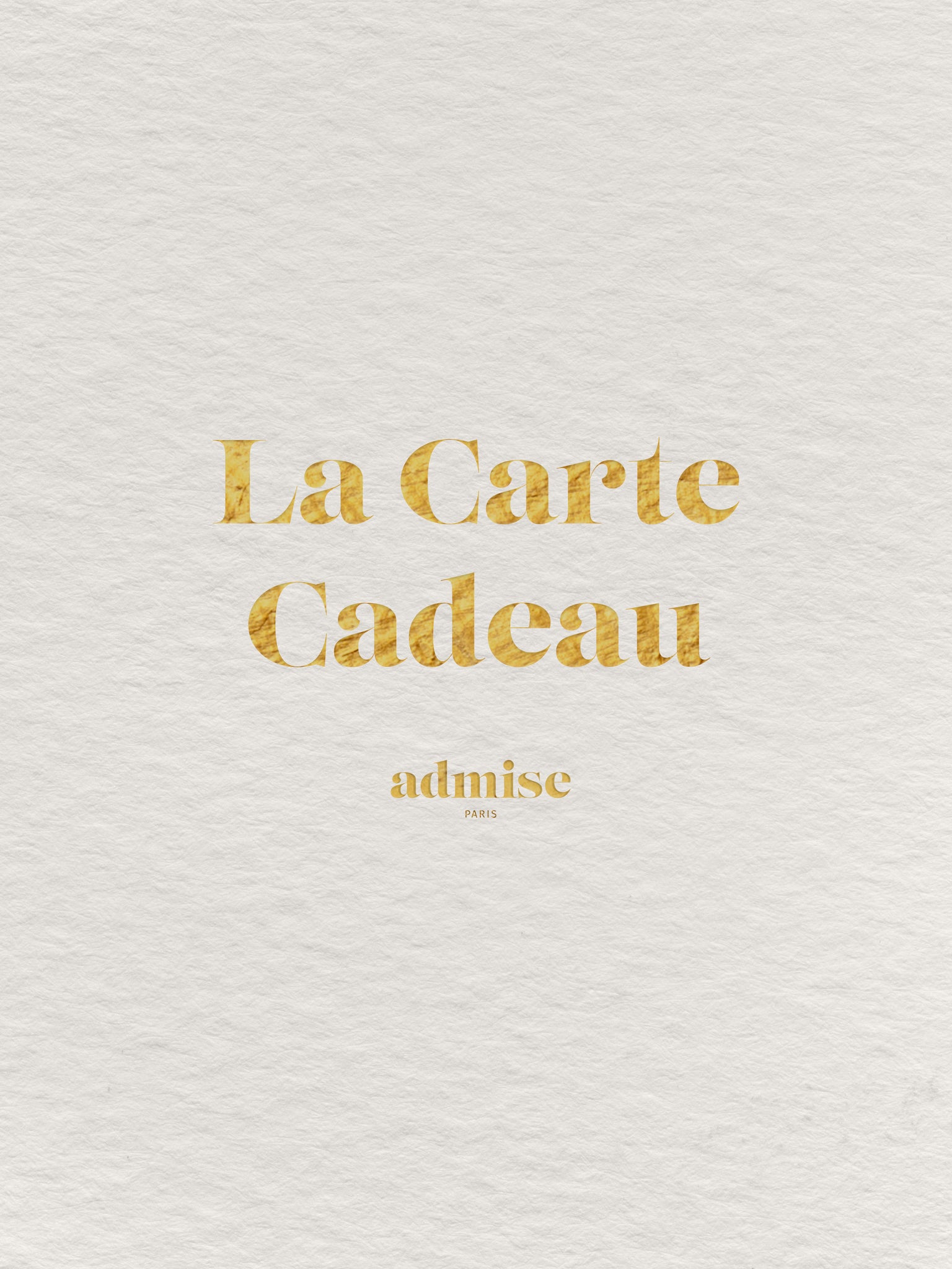 E-carte cadeau Admise