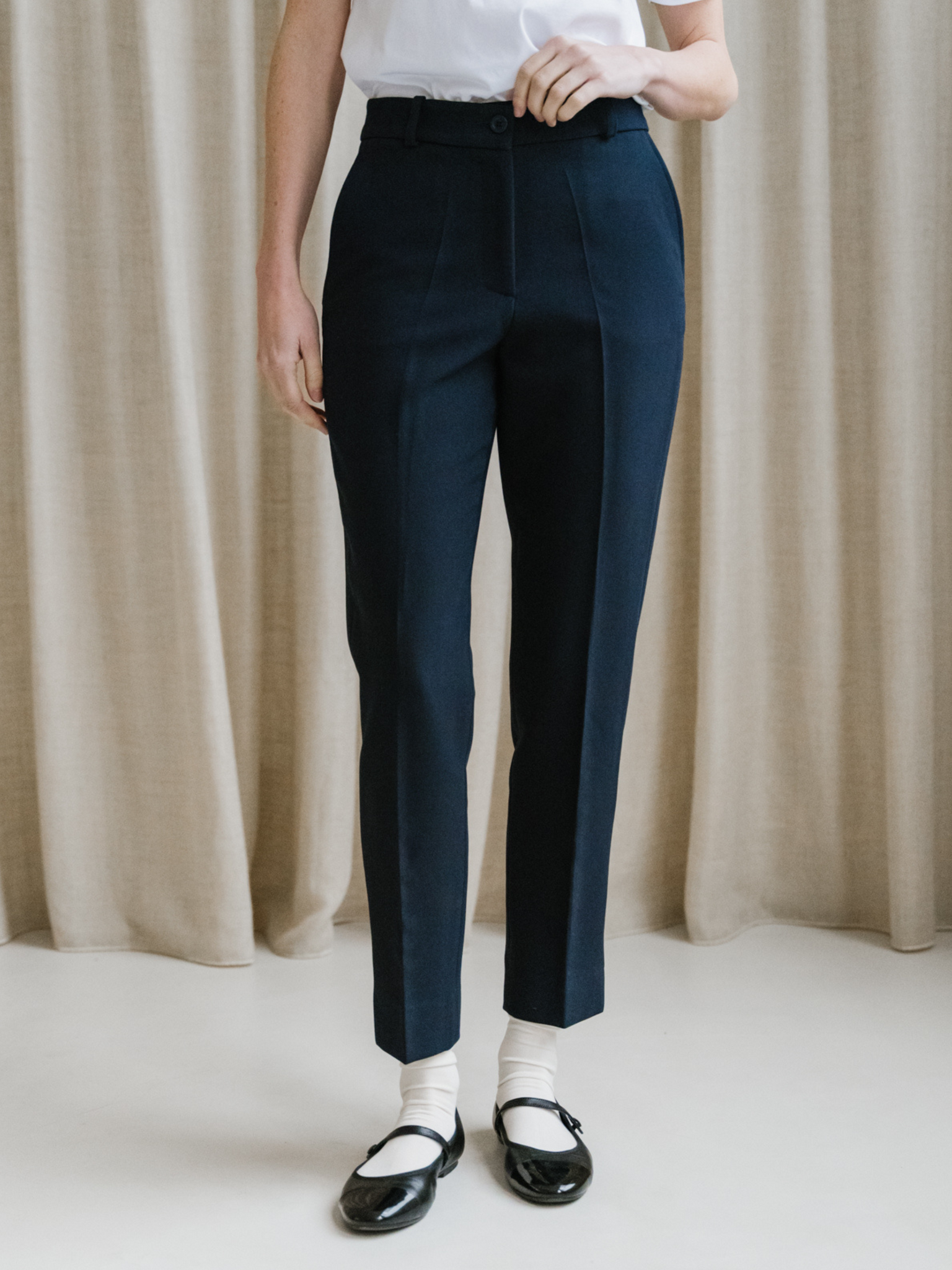 Pantalon Tailleur George Bleu Marine