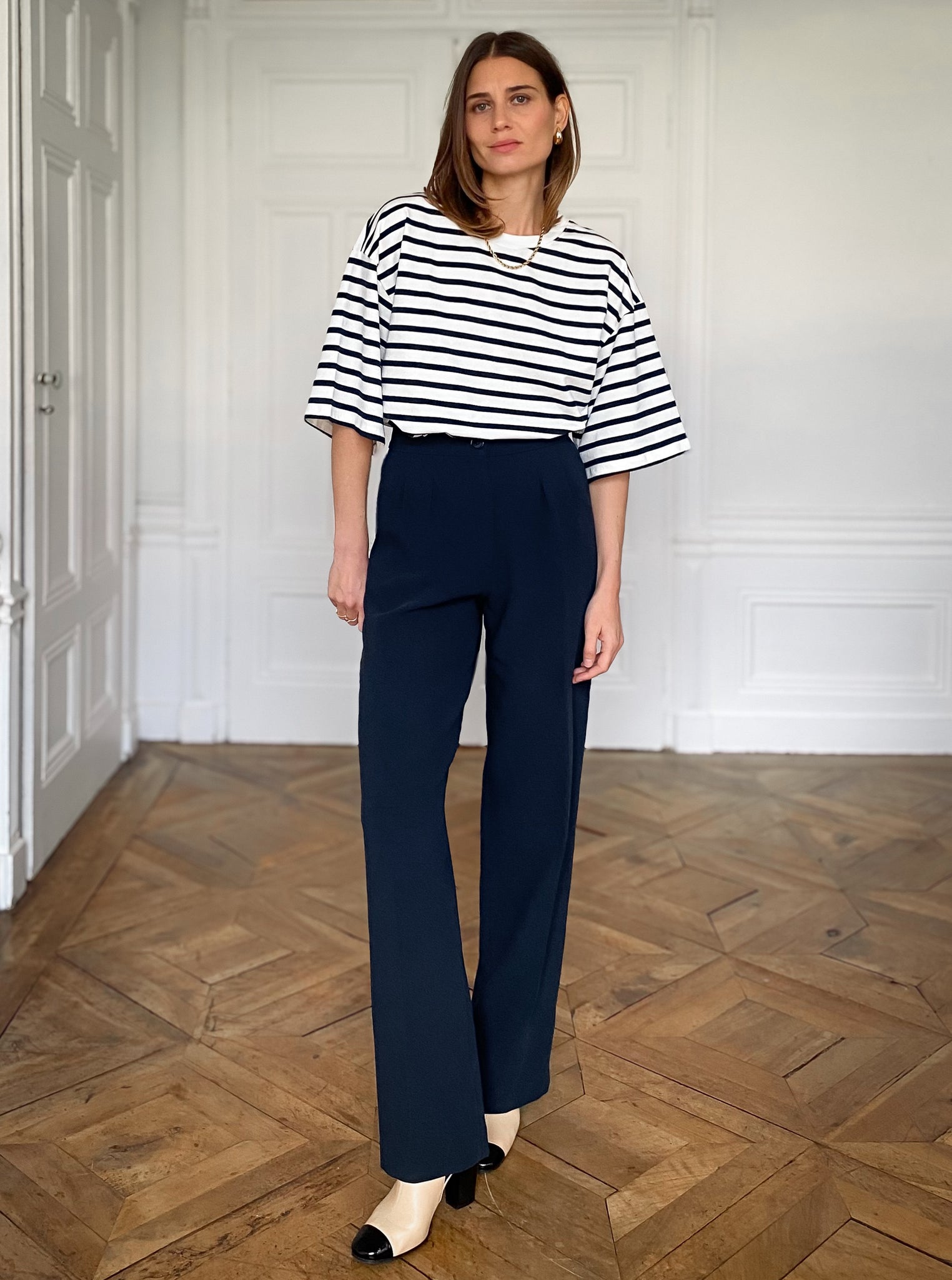 Pantalon Tailleur Valentina Bleu Nuit