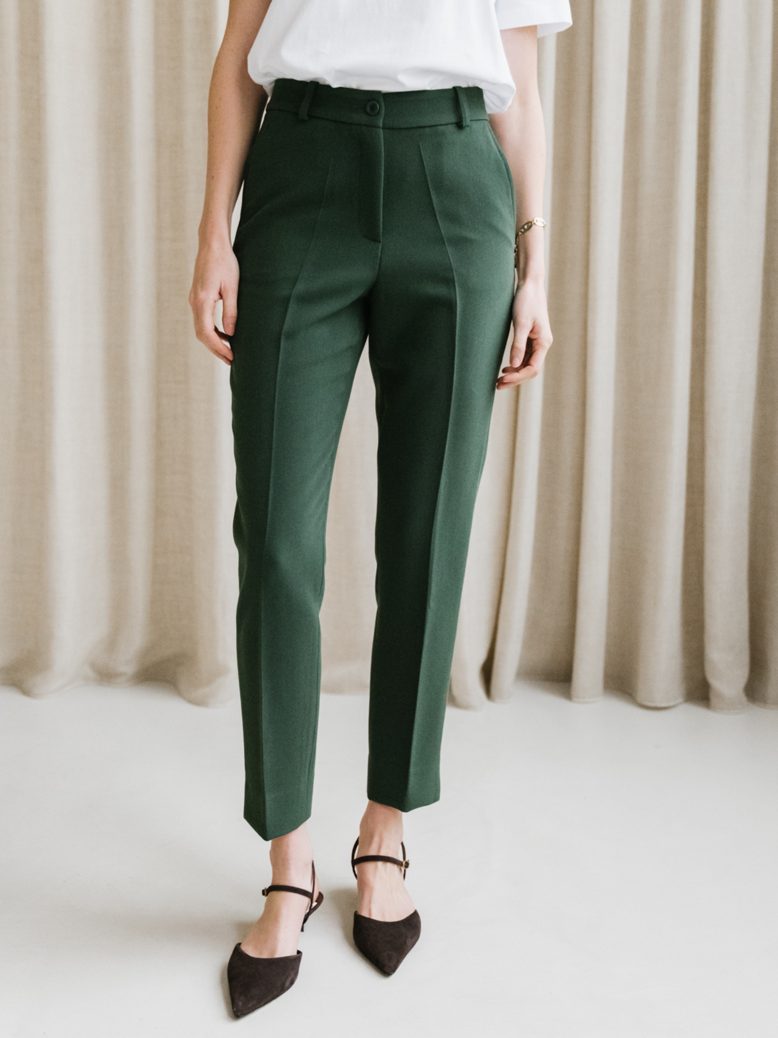 Pantalon Tailleur George Vert Profond