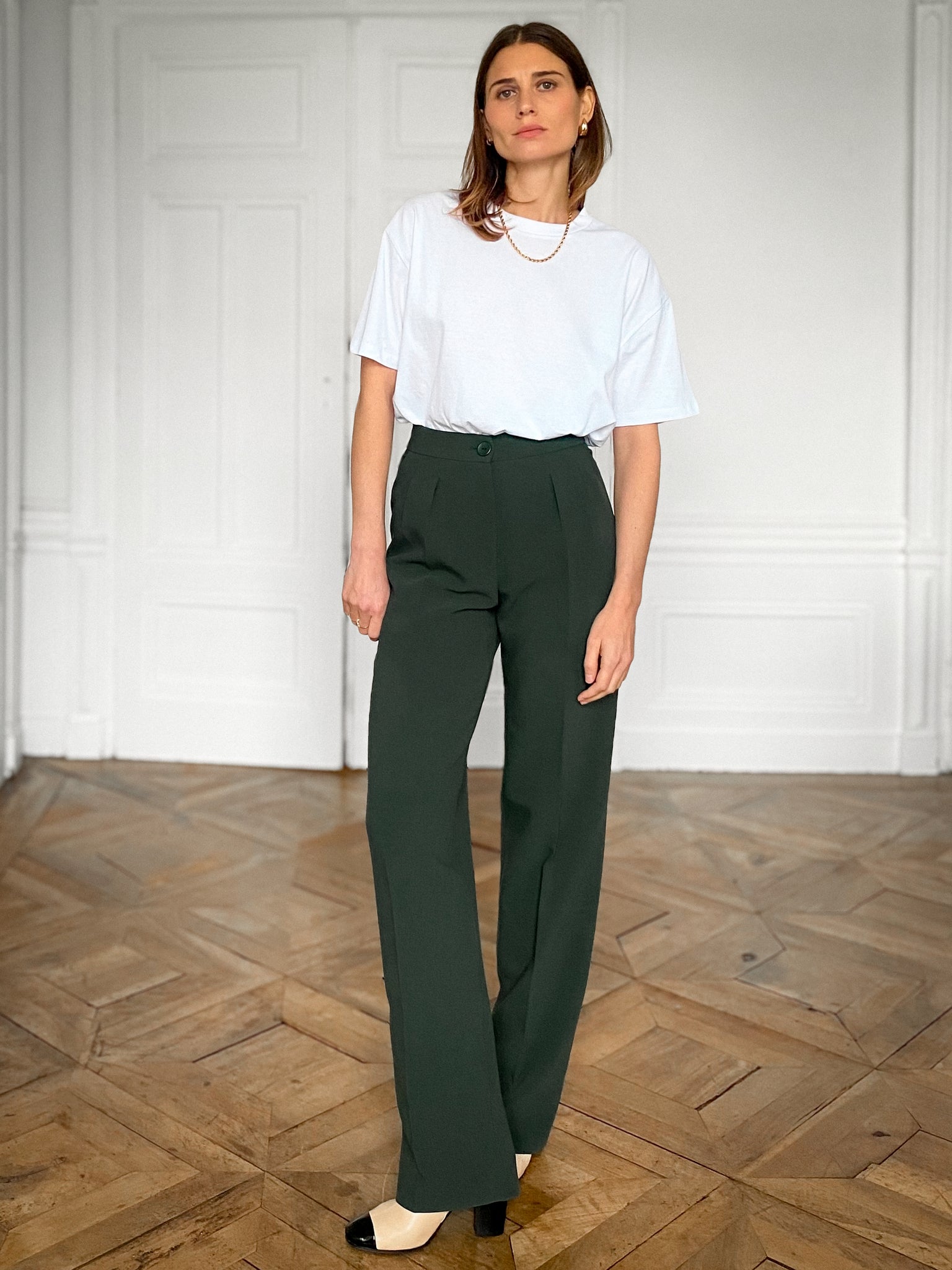 Pantalon Tailleur Valentina Vert Profond